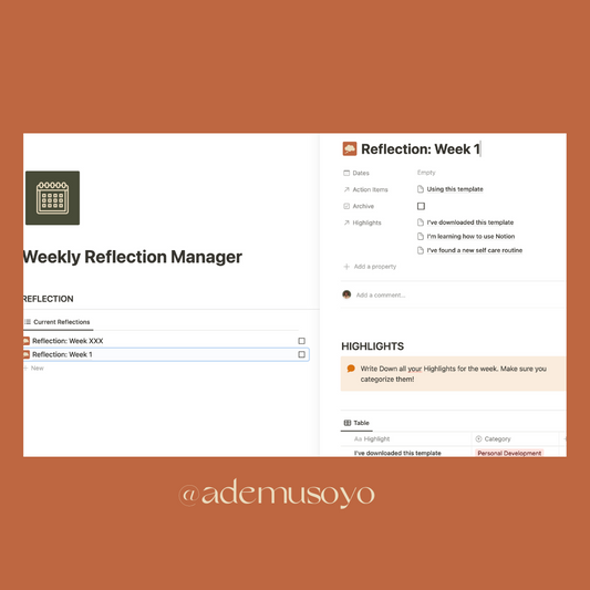 Weekly Reflection Manager